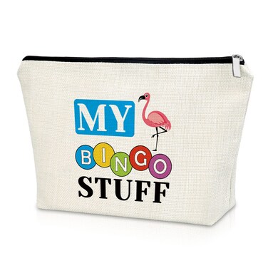 Sazuwu Bingo Themed Gifts for Women Bingo Lover Travel Makeup Bags Cosmetic Organizer Casino Birthday Party Decorations Gambling Present