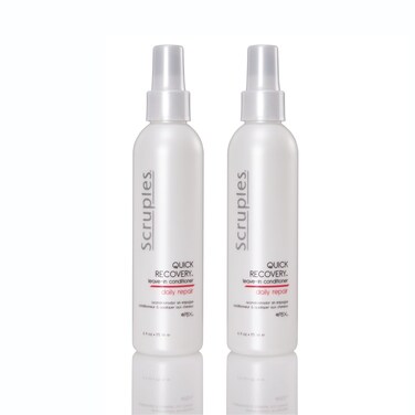Scruples Quick Recovery Leave In Conditioner - Detangling Spray &amp; Heat Protectant to Condition + Protect Hair - Damaged Hair Repair, 6 oz (Pack of 2)