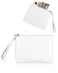 Small Makeup Bag for Purse Mini Cosmetic Pouch Zipper Little Wristlet, Tiny Make Up Organizer Lipstick Feminine Product Car Change Coin Holder for Women, 4.5 x 6.5 Clutch Stadium Approved, 1 White