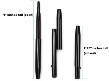 Small Super Slim Ultra Mini Black Metal Retractable Travel Lip Brush Gloss Lipstick Applicator