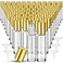 96 Pcs Essential Oil Roller Bottles 10ml Empty Glass Roller Bottles with Stainless Steel Balls Protection Leakproof with 5 Funnel for Travel Perfume Lip Gloss(Clear, Gold Lid)