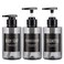 Empty Shampoo Bottles, Segbeauty 10.1oz Plastic Pump Dispenser Bottle, 3pcs 300ml Refillable Shampoo Pump Bottles for Shower, Grey Pump Bottles for Body Soap Shampoo Hair Conditioner Hotel Bathroom