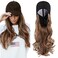 SEGO Baseball Cap with Hair Extensions for Women Heat Resistant Synthetic 16'' Adjustable Long Wavy Hairpiece Replacement Wigs in Hat for Girls