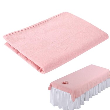 Massage Table Sheets with Hole, Massage Sheets,Beauty Massage Bed Sheets, Salon Massage SPA Couch Soft Cotton Bed Cover Protector with Face Breath Hole (Pink)