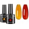 senvenski Tortoise Shell Nails, Orange Jelly Gel Nail Polish Red Coral Amber Crystal Translucent Sheer Clear Gift UV LED Art Varnish Kit (CS2-003)