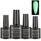 senvenski Matte Gel Top Coat, Glossy Shine Top and Base Coat, Glow in the dark Gel Top Coat, Clear Gel Nail Polish No Wipe Art Set UV LED for Home Salon Use (TB006)