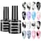 senvenski Blooming Gel Nail Polish Watercolor Marble Ink Black White Spreading Magic Blossom Effect Floral Flower Print Painting Nail Art Design Varnish (YR2-002)
