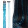 Clip-in Hair Tinsel Extensions Cyan Blue Highlights for Hair 20.5 Inch 6pcs Synthetic Hair Extensions for Party, Christmas, New Year, Halloween, Cosplay Multi-Colors (Cyan Blue)