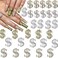 30PCS Money Dollar Nail Charms Gold and Silver 3D Alloy Dollar Money Nail Art Charms with Rhinestones for Women Nail Decoration DIY Design Crystals Shiny Nail Gem Crystals Jewelry