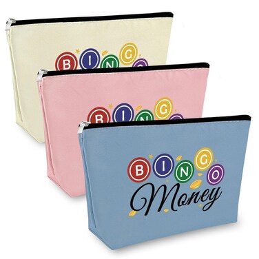 Bingo Player Gifts for Women Makeup Bag Bingo Lover Gifts Bingo Game Gifts Gifts for Casino Lovers Cosmetic Bag Casino Gambling Gift Christmas Birthday Gift for Her Friends 2PCS Cosmetic Travel Pouch