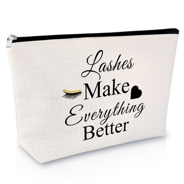 Sfodiary Lashes Girl Gifts Lash Artist Gifts Eyelash Makeup Bag Beautician Present for Women Cosmetic Bag Birthday Christmas Thanksgiving Thank You for Makeup Artist Travel Cosmetic Pouch