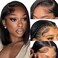 Bob Wig Human Hair Glueless Bob Wigs Human Hair Pre Plucked with Baby Hair Transparent Straight 13x4 Lace Front Bob Wigs Human Hair 180% Density Natural Black Color 12 Inch