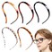 5 Pcs Flex No Headache Plastic Headbands for Glasses Wearers No Pressure Sunglasses Hair Bands No Slip Teeth Comb Skinny Hair Loop for Women Girls(Black, Light Brown, Dark Brown, Amber, Tortoiseshell)