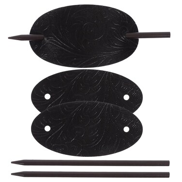 3pcs Leather Hairpin Hair Bun Holder Hair Bun Stick Leather Hair Barrette with Stick Hair Accessories Hair Stick Clip Leather Hair Pin Women Headdress Hair Pin for Long Hair