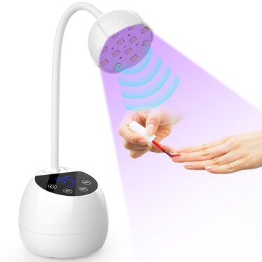 UV LED Nail Lamp Cordless 36W Mini UV Light for Gel X Nails Tips Rechargeable Nail Dryers with Smart Sensor &amp; 4 Timers Portable Flash Cure Nail Light Fast Curing Rotatable Gooseneck Gel Polish Lamp
