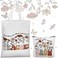 2 Pcs Teacher Appreciation Gifts Boho Flower Style Canvas Tote Makeup Bag Reusable Grocery Bags Birthday Gifts Thank You Presents for Women Teacher