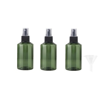 Empty Spray Bottles 3pcs Small Fine Mist Spray Bottles for Essential Oils, Plastic Refillable Travel Size Bottle Set Atomizer Spray Bottles for Liquid, Cleaning &amp; Aromatherapy (5oz,Black Nozzle)