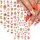 5 Sheets Autumn Nail Art Stickers Fall Maple Leaves 3D Self-Adhesive Pumpkin Nail Decals Maple Leaves Ginkgo Leaf Cute Fox Nut Nail Designs Thanksgiving Nail Supplies for Women Manicure Decorations