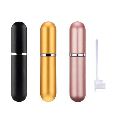 Spray Bottle Pink Black Yellow Bottle Travel Refillable, Portable Mini Refillable Atomizer 5ml, Little Perfume Spray Bottles, Small Perfume Bottles With 1 Flat Tool (3+1 Pack)