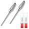 Sibba Carbide Nail Drill Bit 2 Pcs Remove Acrylic Hard Gels 3/32&amp;quot; Professional Cone Tungsten Drill Bits Quickly Safely Nail File Acrylic Drill Bits for Manicure Pedicure Cuticle Cleaner