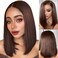 Chocolate Brown 210% Density 14 Inch 13x4 HD Bob Wig Human Hair Pre Plucked 180g/Pc,100% Real Human Hair Straight Lace Frontal Wigs Short Bob Wigs for Black Women with Baby Hair Free Part