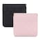Sightor 2PCS Small Makeup Bag for Purse, Mini Cosmetic Bag Waterproof Pouch for Women, Checkered Purse Self-closing Coin Lipstick Small Leather Cosmetic Pouch (Black, Pink)