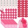 Pink Girl Party Favors Girl Makeup Party Favor Party Supplies Set Includes Pink Gauze Bags, Pink Hair Scrunchies, Foldable Mirror Hair Brushes, Makeup Brushes Toys (48 Pcs)