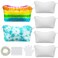 Silkfly 6 Pcs White Cotton Makeup Bags for Tie Dye Bulk Items Things to Tie Dye Kit for Large Groups White Travel Toiletry Bag White Cosmetic Organizer Pouch with Zipper Tie Dye Party Supplies