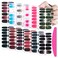SILPECWEE 12 Sheets Star Moon Nail Polish Strips Adhesive Nail Polish Stickers Nail Wraps for Women Gel Nail Strips Nail Art Stickers with 1pc Nail File