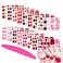 SILPECWEE Red Toe Nail Polish Strips for Women Full Nail Wraps Self Adhesive Nail Stickers Nail Strips Real Nail Polish Toenails Accessories with 1pc Nail File (16 Sheets)
