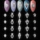 SILPECWEE 20pcs Nail Rhinestone Glass Nail Crystal 3D Nail Charms Silver Nail Jewels Heart Nail Gem Stone Diamond for Nails DIY Nail Decorations Nail Art Accessories