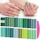 SILPECWEE Green Nail Wraps Spring Nail Polish Strips for Women Solid Color Self Adhesive Nail Polish Stickers Gel Nail Strips Fingernail Manicure Sticker with 1pc Nail File (16 Sheets)