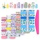 SILPECWEE 5 Sheets Nail Polish Strips Flower Adhesive Nail Polish Stickers Nail Wraps Real Nail Polish Nail Strips for Women with 1pc Nail File
