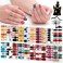 SILPECWEE 20 Sheets Nail Polish Stickers Halloween Christmas Nail Wraps Holiday Self Adhesive Nail Polish Strips for Women Press on Fingernails Manicure Stickers with 1pc Nail File