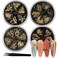 SILPECWEE 4 Boxes Gold Nail Charms Nail Jewels 3d Nail Art Charms Hollow Nail Studs Beads Charms For Nails Metal Chains Nail Art Decoration with Tweezers