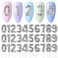 SILPECWEE 30pcs Number Nail Charms Silver Nail Jewelry Number for Nails 3D Nail Art Charms Nail Rhinestones Nail Studs Nail Decoration for Acrylic Nails Manicure DIY Craft
