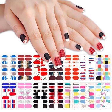 SILPECWEE 14 Sheets Butterfly Nail Wraps for Women Rainbow Nail Polish Strips Self Adhesive Nail Polish Stickers Stick on nails Gel Nail Strips Fingernail Manicure Stickers with Nail File