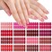 SILPECWEE 16 Sheets Red Nail Wraps for Women Matte Solid Color Nail Polish Stickers Stick on Nail Polish Strips Self Adhesive Gel Nail Strips Fingernail Manicure Design with Nail File