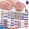 SILPECWEE 16 Sheets Independence Day Nail Polish Strips 4th of July Nail Stickers Full Nail Wraps for Women Adhesive Gel Nail Strips Manicure Tips Nail Accessories with 1pc Nail File
