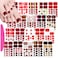 SILPECWEE 20 Sheets Toe Nail Polish Stickers Full Nail Wraps for Women, Leopard Print, Glitter, Plaid, Easy Application, Red, Nail Decals, Nail Strips