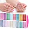 SILPECWEE 16 Sheets Bright Color Nail Polish Stickers Full Nail Wraps Glitter Mermaid Color Gel Nail Strips Self Adhesive Nail Polish Strips Fingernail Sticker Nails for Women with Nail File