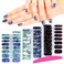 SILPECWEE 5 Sheets Marble Print Nail Polish Strips for Women Self Adhesive Nail Stickers Full Nail Wraps Stick on Nails Nail Color Strips with 1pc Nail File