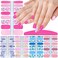 SILPECWEE 5 Sheets Flower Nail Wraps for Women Nail Polish Strips Solid Color Gel Nail Strips Self Adhesive Nail Polish Stickers Fingernails Manicure Sticker Nails Accessories with 1pc Nail File