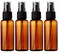 SINIDE Plastic Spray Bottles 50 ML / 1.7 oz, 4 Pack Amber Empty Mini Bottle Set with Fine Mist Portable Refillable Makeup Cosmetic Atomizer Travel Bottle for Perfume, Cosmetic, Skincare, Aromatherapy