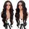 Chocolate Brown Lace Front Wigs Synthetic Body Wave Wear and Go 13x4x1 T-part Lace 28 Inch Pre-Plucked with Baby Hair HD Glueless Lace Front Wig for Women