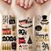 65 Pieces New Years Eve Party Supplies, 12 Sheets Temporary Tattoos Stickers, Happy New Year Decorations, NYE 2024 Decor