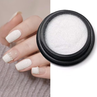 Nail Glitter Powder Black White Sliver Dust Sugar Powder,Sugar Glitter for Nails,Candy Coat Cosmetic Festival Powder DIY Nail,Sweater Design Manicure Decorations DIY Crafts (01)