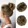 SOFEIYAN Claw Clip Messy Bun Hair Piece Wavy Curly Hair Bun Clip in Claw Chignon Ponytail Hairpieces Synthetic Tousled Updo Hair Extensions Scrunchie Hairpiece for Women, Golden Brown &amp; Light Blonde