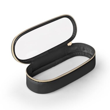 Clear Travel Makeup Brush Holder, Leather Makeup Brush Toiletry Bag, Portable Cosmetic Brush Case, Transparent Waterproof Makeup Brush Storage Bag