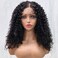 SOKU Short Kinky Curly Lace Front Wigs Synthetic with Baby Hair 18 Inch Dark Brown Middle Part Lace Wigs Pre Plucked Heat Resistant Wavy Wig for Black Women